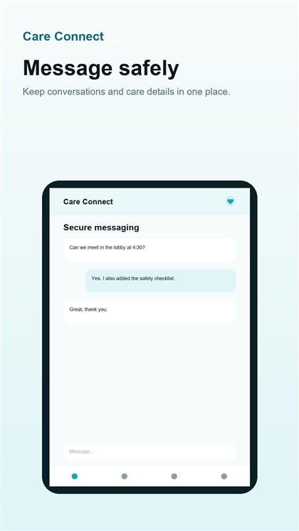 Secure messaging screen
